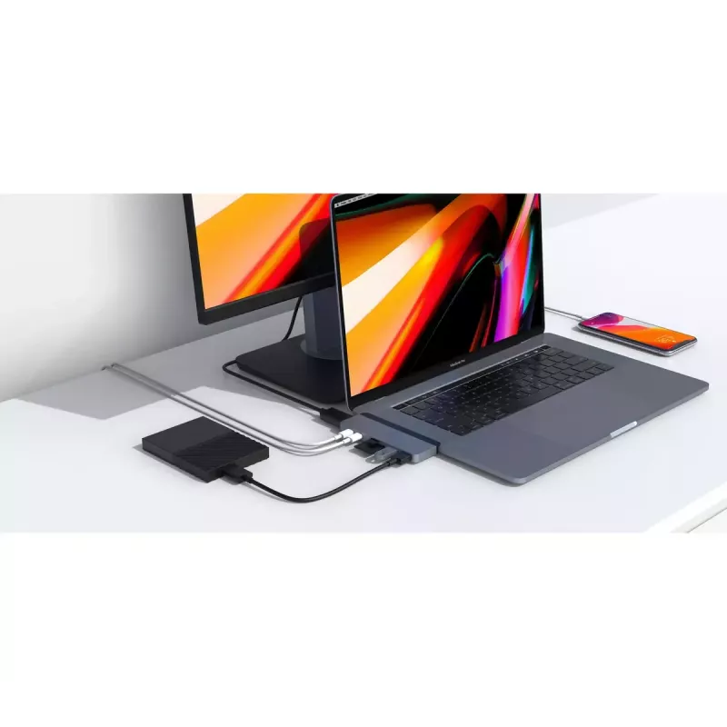 HUB HYPER HD28C USB 3.2 Gen 1 Type-C grigio MicroSD SD HDMI Thunderbolt 3