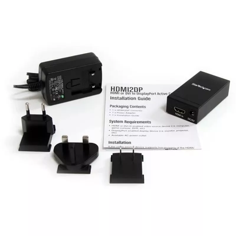 StarTech.com convertitore attivo da HDMI o DVI a DisplayPort, convertitore video attivo, Power, nero, acciaio, CE, FCC, RoHS, 1920 x 1200 pixel