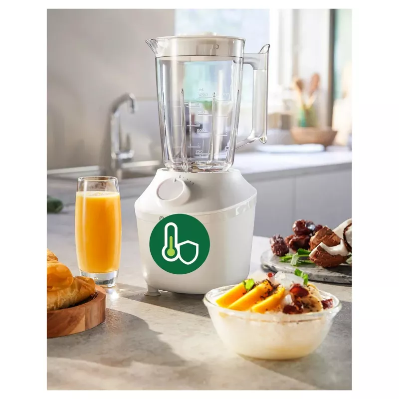 Frullatore da tavolo Philips HR2041/00 — 450 W, contenitore in plastica da 1,9 L, lame in acciaio inox, bianco