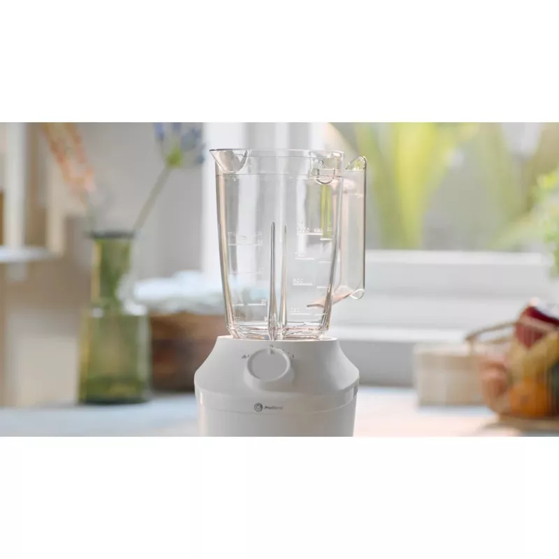Frullatore da tavolo Philips HR2041/00 — 450 W, contenitore in plastica da 1,9 L, lame in acciaio inox, bianco