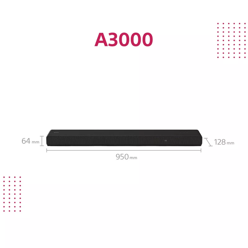 Soundbar Sony HT-A3000 nero 3.1 canali 250 W