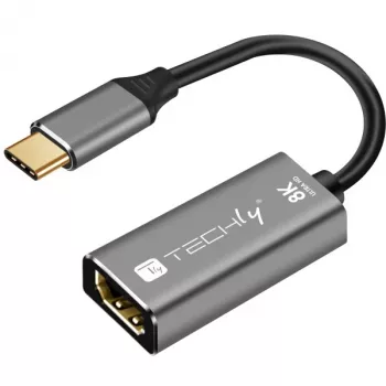 Adattatore grafico USB Techly IADAP-USBC-HDMI8 7680 x 4320 pixel nero, argento