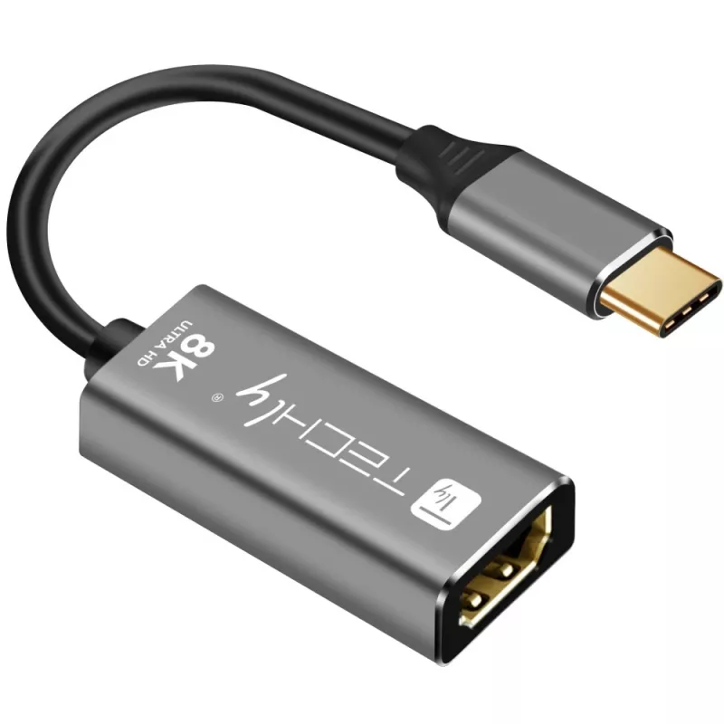 Adattatore grafico USB Techly IADAP-USBC-HDMI8 7680 x 4320 pixel nero, argento