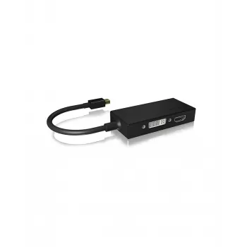 ICY BOX IB-AC1032 Mini DisplayPort DVI-D + VGA (D-Sub) + HDMI nero
