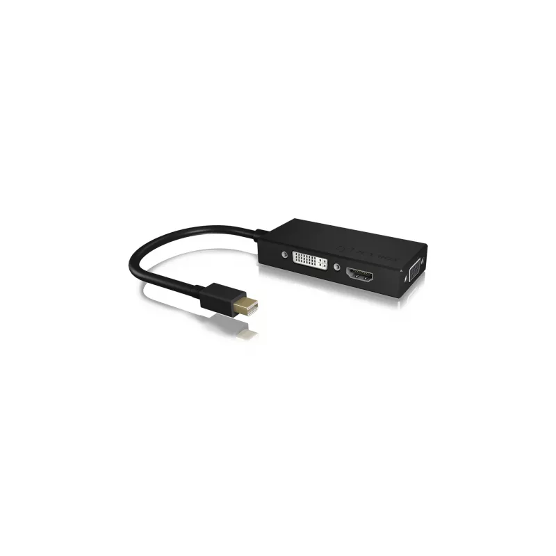 ICY BOX IB-AC1032 Mini DisplayPort DVI-D + VGA (D-Sub) + HDMI nero