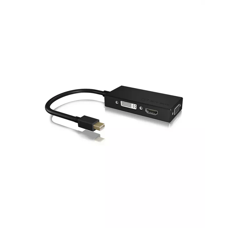 ICY BOX IB-AC1032 Mini DisplayPort DVI-D + VGA (D-Sub) + HDMI nero