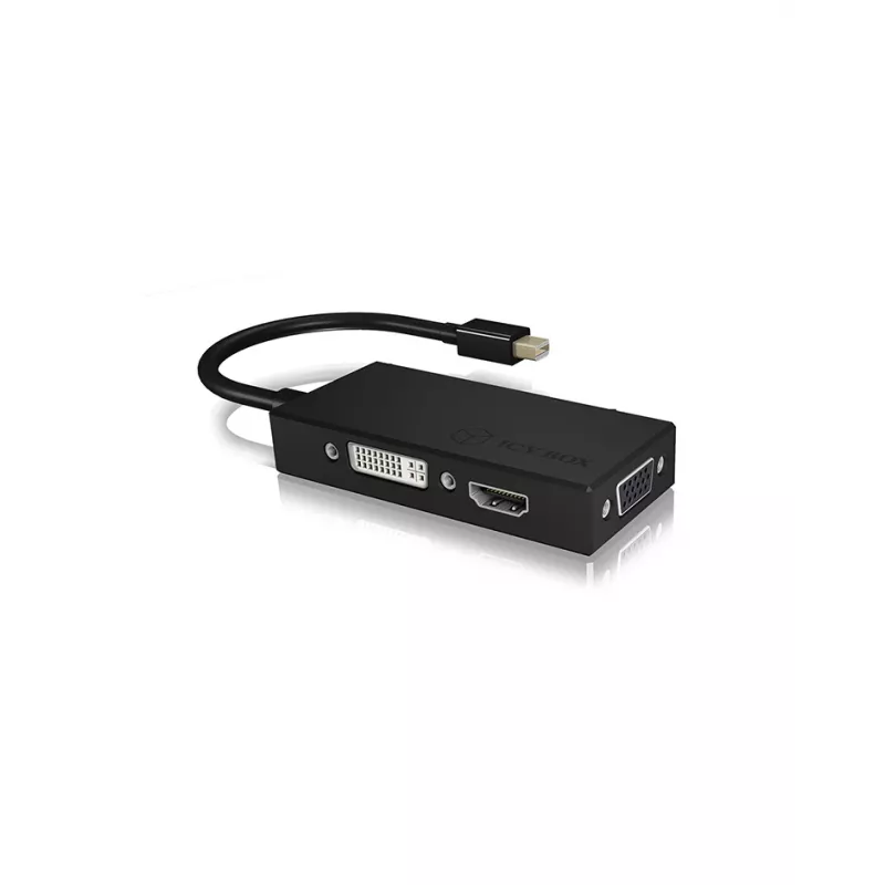 ICY BOX IB-AC1032 Mini DisplayPort DVI-D + VGA (D-Sub) + HDMI nero