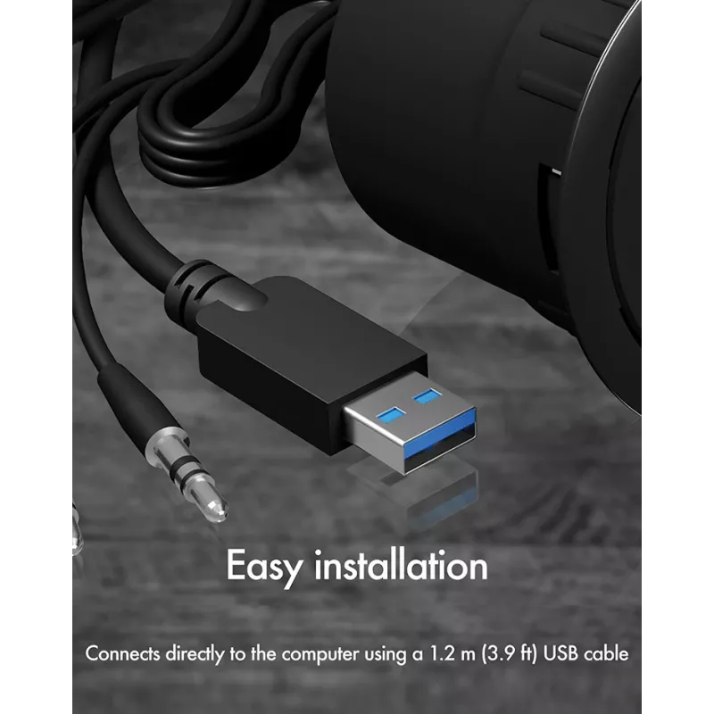 Hub da scrivania ICY BOX IB-HUB1403A, 4 porte USB 3.0, con ingresso/uscita audio, nero
