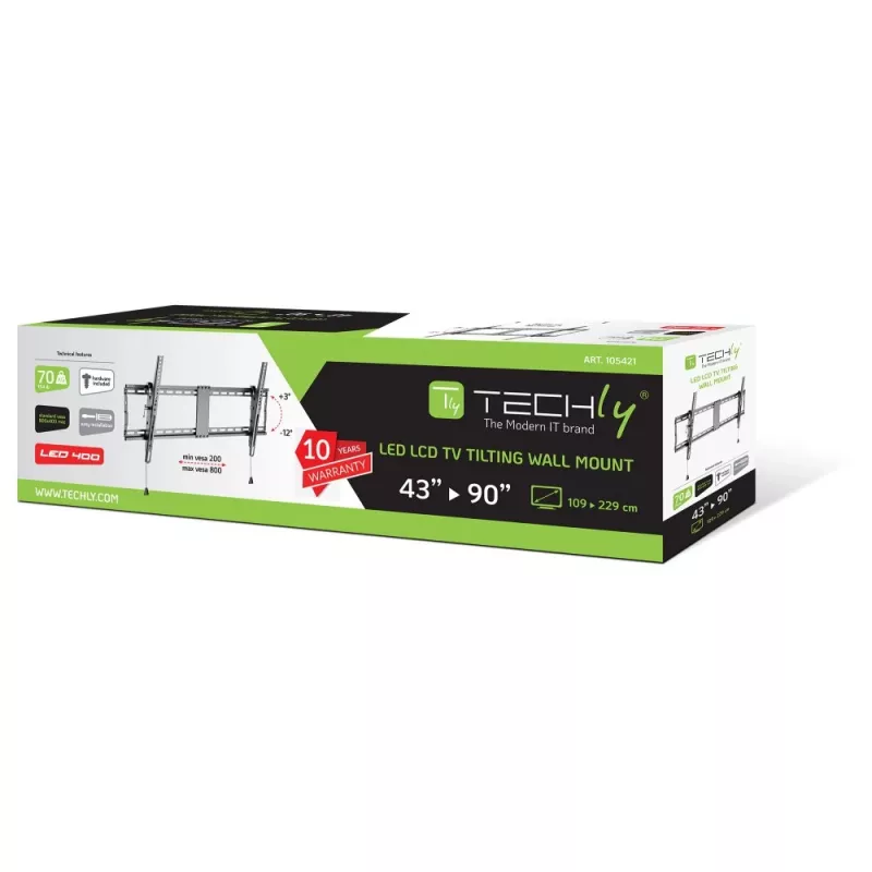 Supporto/stand a parete TV Techly ICA-PLB 590 2,29 m (90 pollici) nero