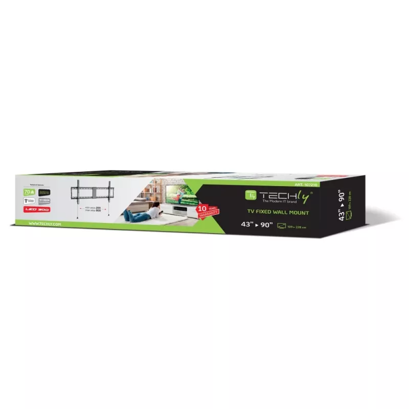 Supporto a parete fisso Techly per TV LED LCD 43–90 pollici