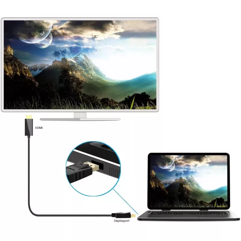 Cavo convertitore Techly 2m DisplayPort a HDMI 1.2 4K ICOC DSP-H12-020