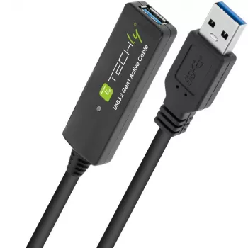 Cavo USB Techly ICUR30100G USB 3.2 Gen 1 (3.1 Gen 1) 10 m USB A nero