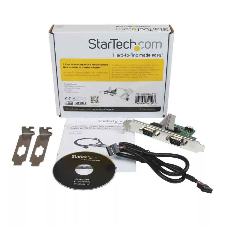 Adattatore StarTech.com 61 cm header USB interno per scheda madre a 2 porte seriali RS232