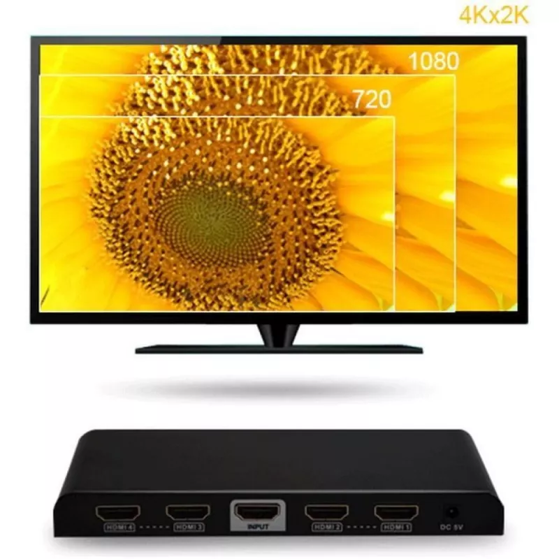 Splitter Techly HDMI 2.0 4K UHD 3D 4 vie