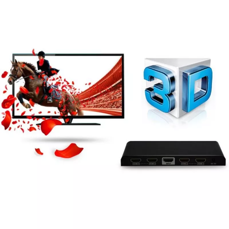 Splitter Techly HDMI 2.0 4K UHD 3D 4 vie