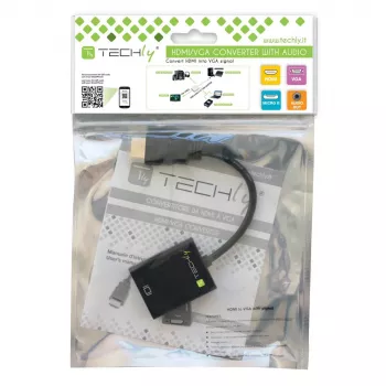 Adattatore convertitore cavo Techly HDMI a VGA con Micro USB e audio IDATA HDMI-VGA2AU