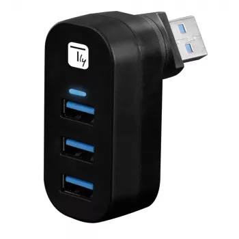 Hub interfaccia Techly IUSB3-HUB3-ROTB USB 3.2 Gen 1 (3.1 Gen 1) Type-A 5000 Mbit/s nero