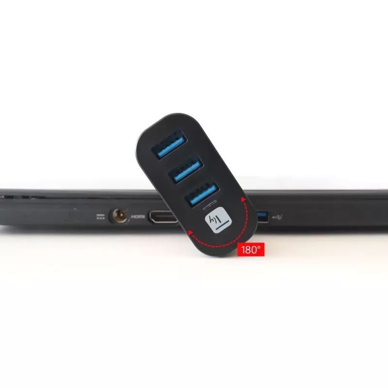 Hub interfaccia Techly IUSB3-HUB3-ROTB USB 3.2 Gen 1 (3.1 Gen 1) Type-A 5000 Mbit/s nero