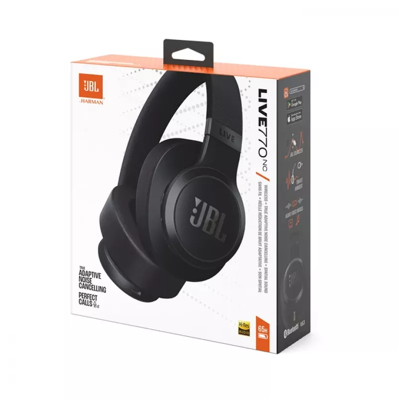 JBL Live 770NC cuffie wireless con archetto per chiamate/musica Bluetooth nero