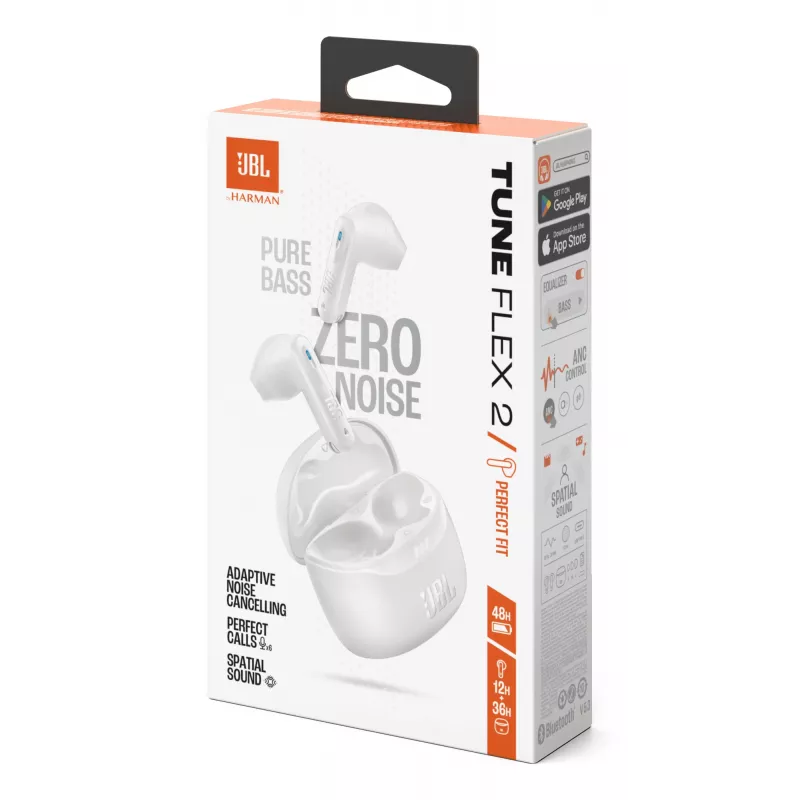 JBL Tune Flex 2 cuffie True Wireless Stereo (TWS) in-ear per chiamate/musica Bluetooth bianco