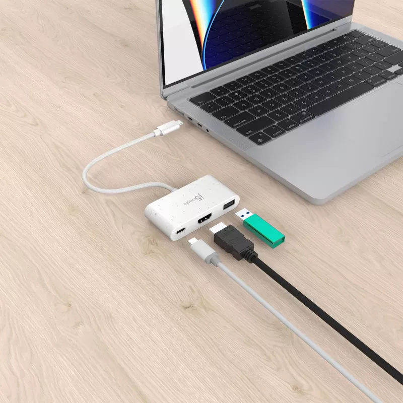 j5create JCA379EW – USB-C® a HDMI™ e USB™ Type-A con Power Delivery