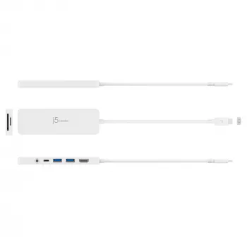 Adattatore multi USB-C j5create JCD373-N 60W Power Delivery 4K