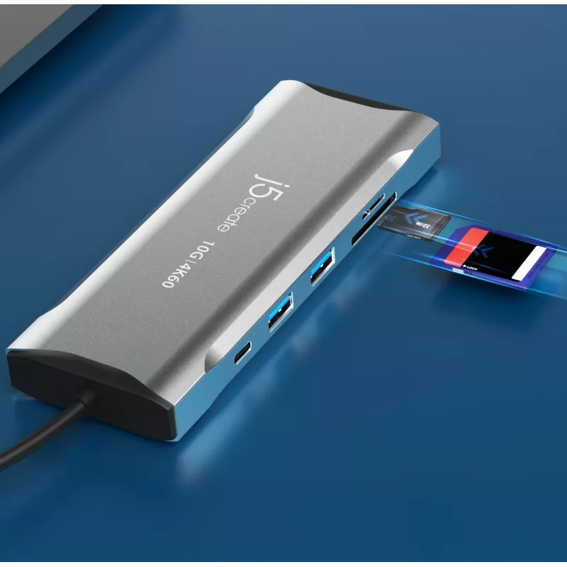 j5create JCD397-N mini dock multi-monitor 4K60 Elite USB-C con filo USB 3.2 Gen 1