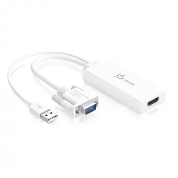 j5create JDA214 adattatore video-audio VGA a HDMI bianco 0,176 m