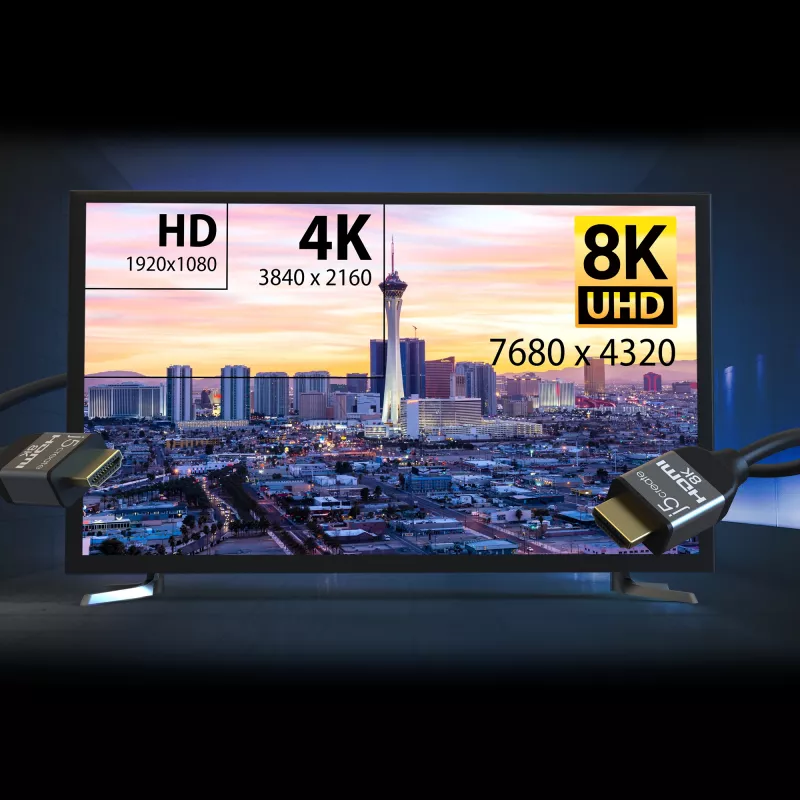 j5create JDC53 cavo HDMI™ Ultra High Speed 8K UHD, nero e grigio, 2 m