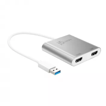 j5create JUA365 adattatore multi-monitor USB™ 3.0 a doppio HDMI, argento