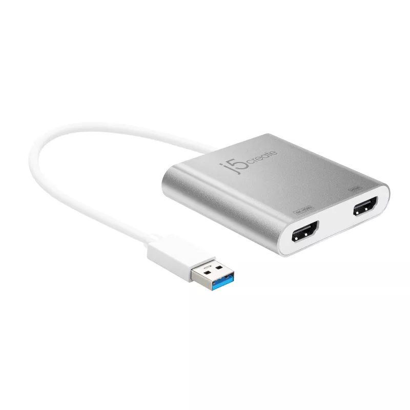j5create JUA365 adattatore multi-monitor USB™ 3.0 a doppio HDMI, argento