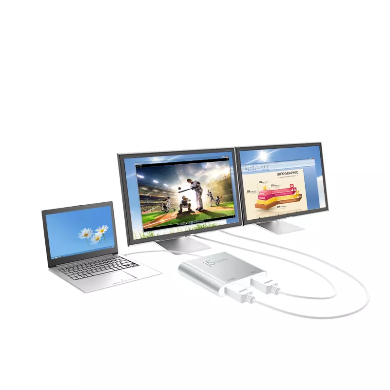 j5create JUA365 adattatore multi-monitor USB™ 3.0 a doppio HDMI, argento