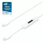 j5create JUCP14 cavo USB-C™ 2.0 a USB-C™ con misuratore di potenza OLED dinamico, bianco, 1,2 m