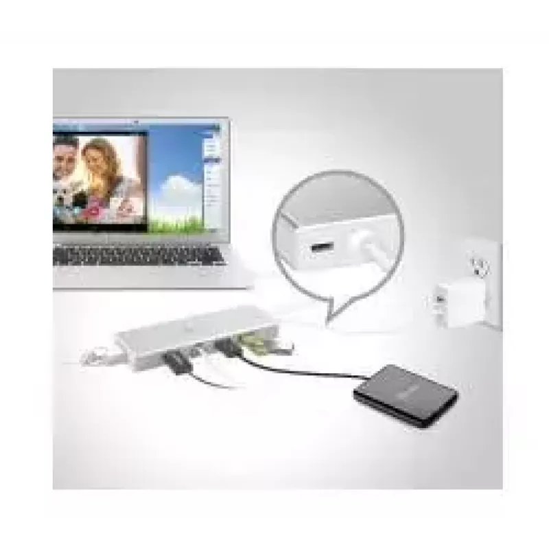 j5create JUD380 mini dock USB™ 3.0, 1x HDMI e 3x porte USB, argento