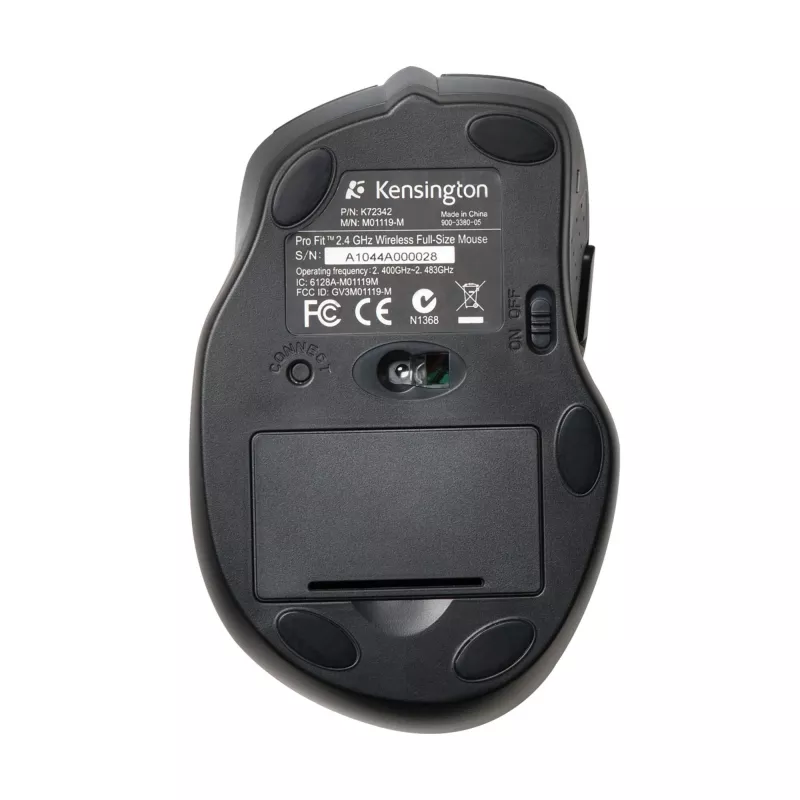 Kensington Pro Fit mouse wireless full-size, ambidestro, ottico, RF wireless, 1600 DPI, nero
