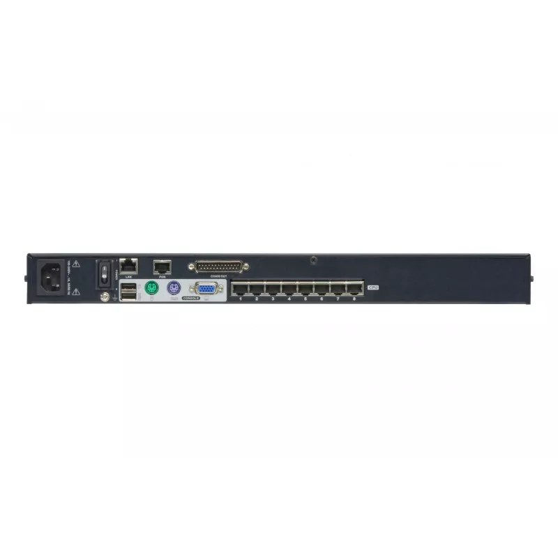 ATEN KH1508AI-AX-G switch KVM over IP a 8 porte Cat5e/6 ad alta densità, VGA, USB/PS/2, 1920 x 1200 (WUXGA), montaggio in rack 1U, nero
