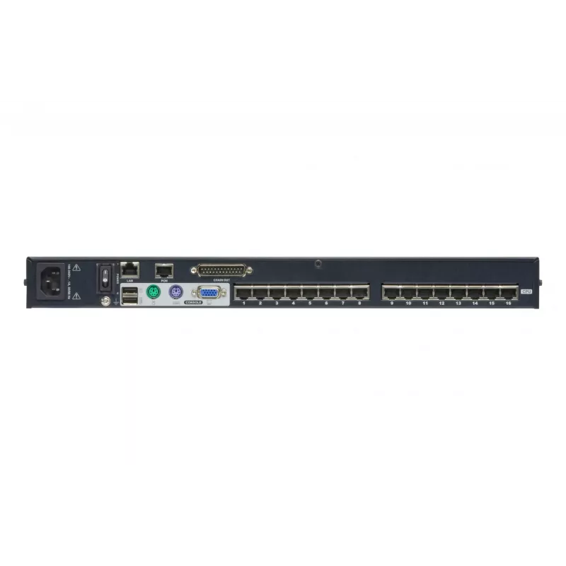 ATEN ALTUSEN KH1516AI-AX-G switch KVM over the Net a 16 porte Cat5e, PS/2/USB, 1600 x 1200, Ethernet integrato, montaggio in rack 1U, 12,5 W, nero