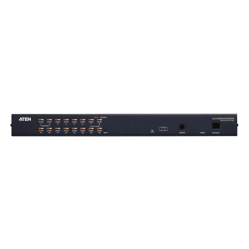 ATEN ALTUSEN KH1516AI-AX-G switch KVM over the Net a 16 porte Cat5e, PS/2/USB, 1600 x 1200, Ethernet integrato, montaggio in rack 1U, 12,5 W, nero