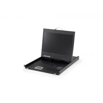 LevelOne console rack KVM LCD widescreen 19 pollici, tastiera US