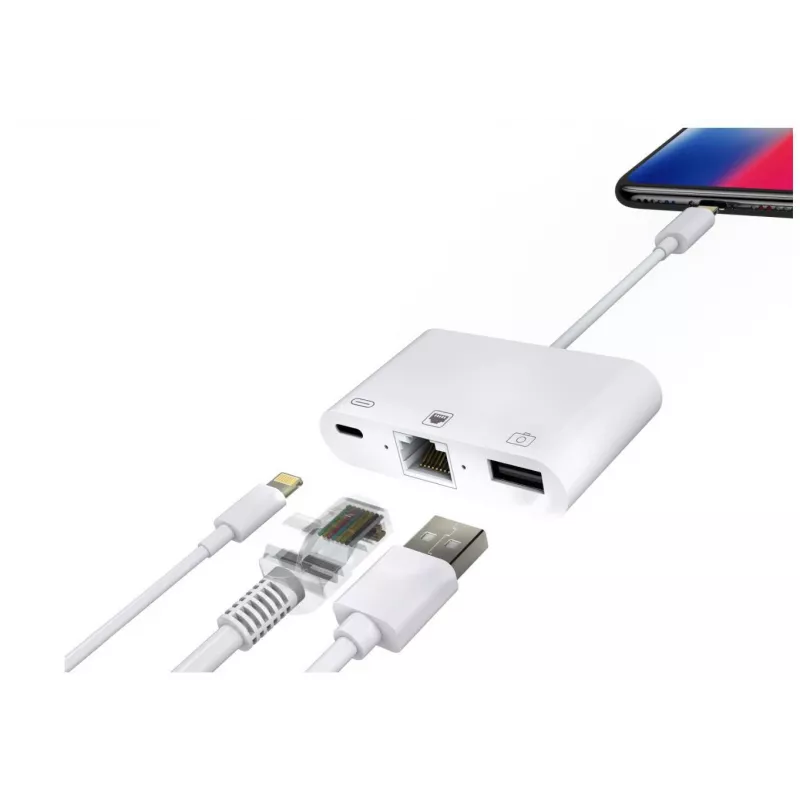 Microconnect LIGHT-HUB2 dock per laptop/replicatore di porte Lightning bianco