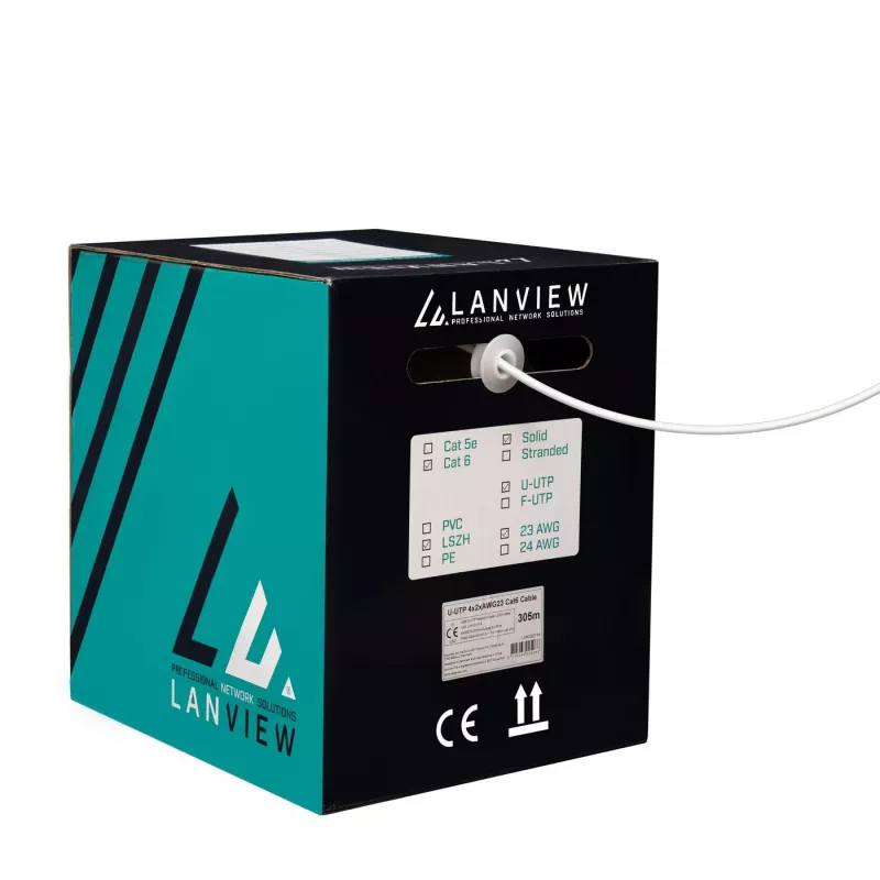 Cavo di rete Lanview LVN122114 305m Cat6 U/UTP 10000 Mbit/s bianco