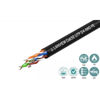Cavo di rete Lanview LVN122149 nero 305 m Cat5e U/UTP (UTP)