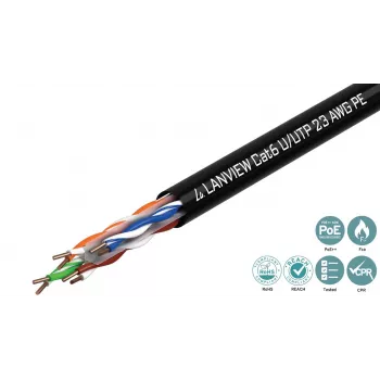 Cavo di rete Lanview LVN122151 nero 305 m Cat6 U/UTP UTP 10000 Mbit/s
