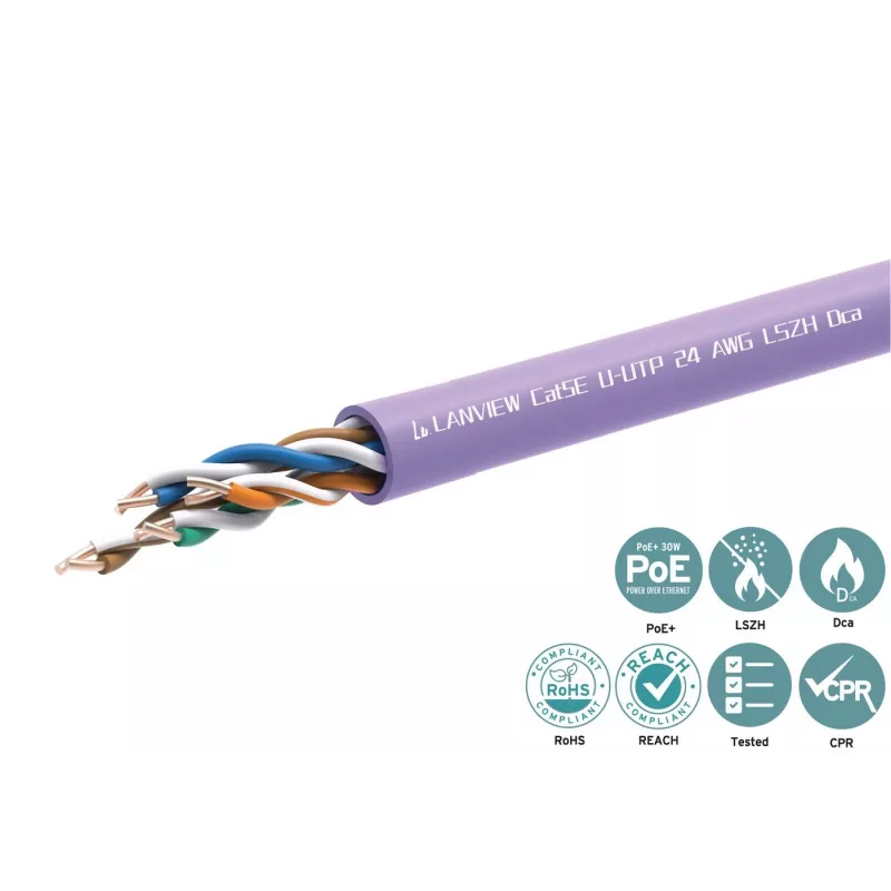 Cavo di rete Lanview LVN122152 RJ45 Cat5e 305 m viola