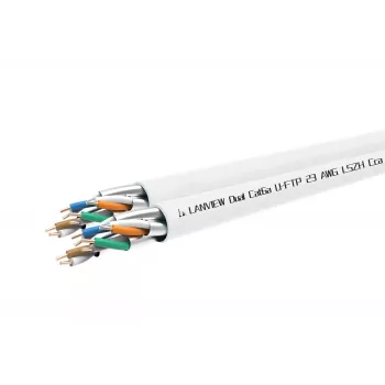 Cavo di rete duale Cat6a U-FTP 4x2xAWG23 LSZH bianco