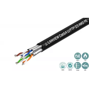 Cavo di rete Lanview LVN122445 nero 500 m Cat6a U/UTP (UTP)