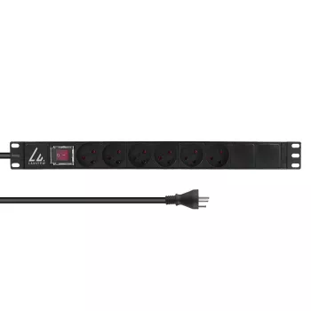 Lanview LVR-3MDK-SW-DK6 ciabatta per rack 19 pollici, 1U, 13 A, con interruttore on/off