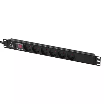 Lanview LVR-3MDK-SW-DK6 ciabatta per rack 19 pollici, 1U, 13 A, con interruttore on/off