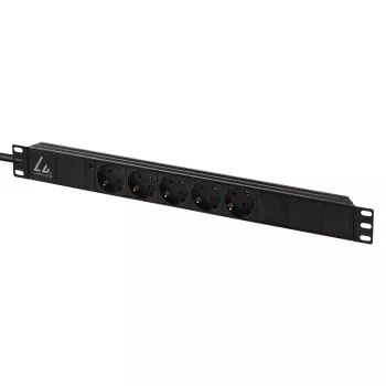 Lanview distributore di alimentazione per rack 19 pollici 1U 10A, 5x Schuko (LVR-3MSCH-LIC-SCH5)