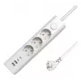 MicroConnect MC-GRU00315WS-USB ciabatta Schuko a 3 prese con USB, interruttore on/off, 1,5 m, bianca